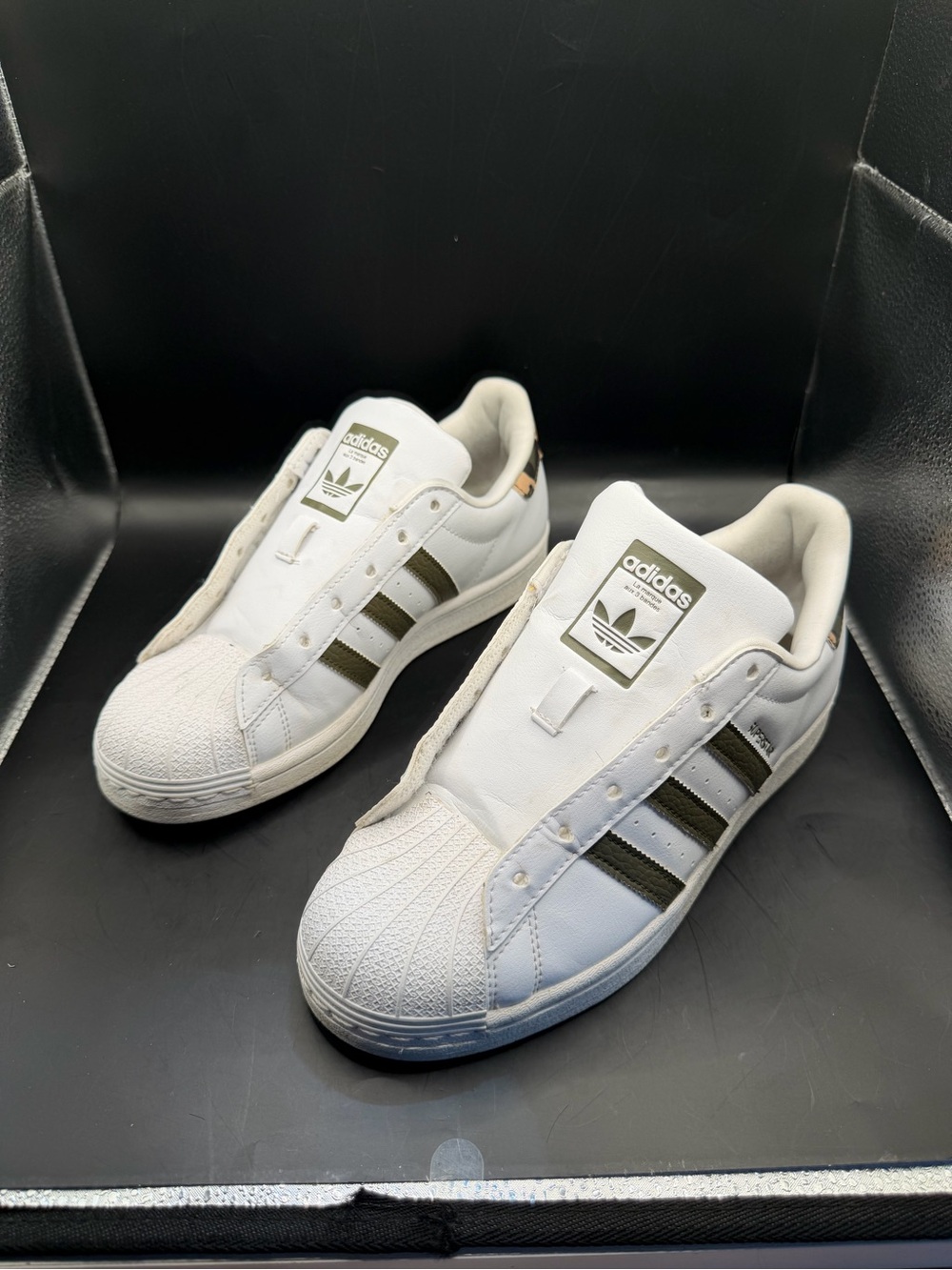 Adidas Superstar White Camo Heel Sneakers Women’s US 6